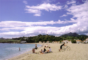 Sandstrand bei Saint Andr ber Saint Cyprien bis Leucate am Mittelmeer Sdfrankreich